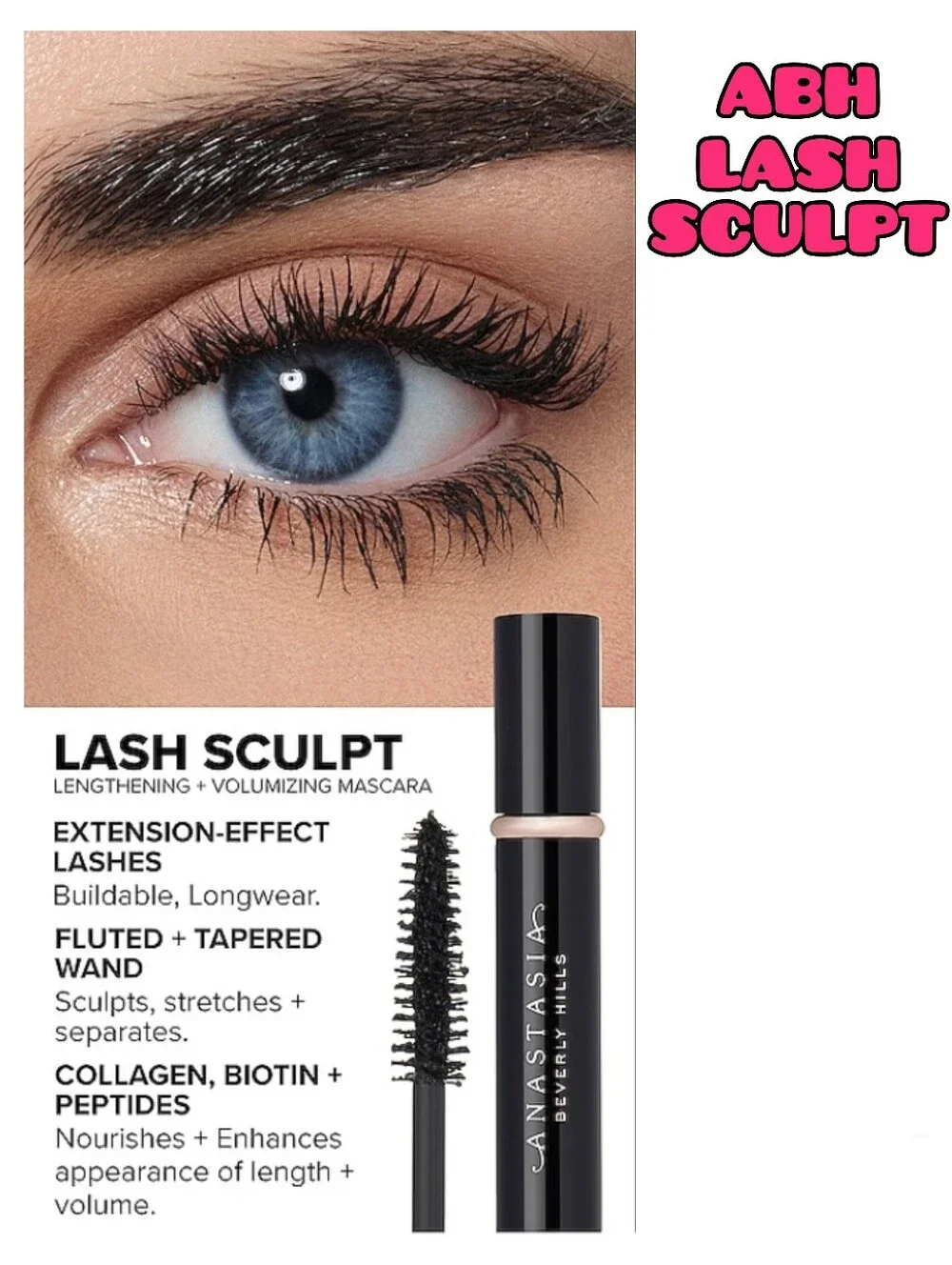 Anastasia Beverly Hills ABH Lash Sculpt Volumizing & Lengthening Mascara - Black